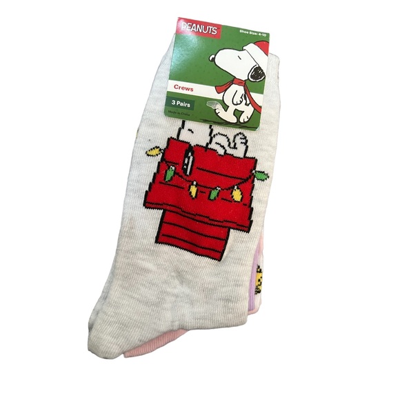 Peanuts Christmas socks 3 pair - Picture 1 of 3